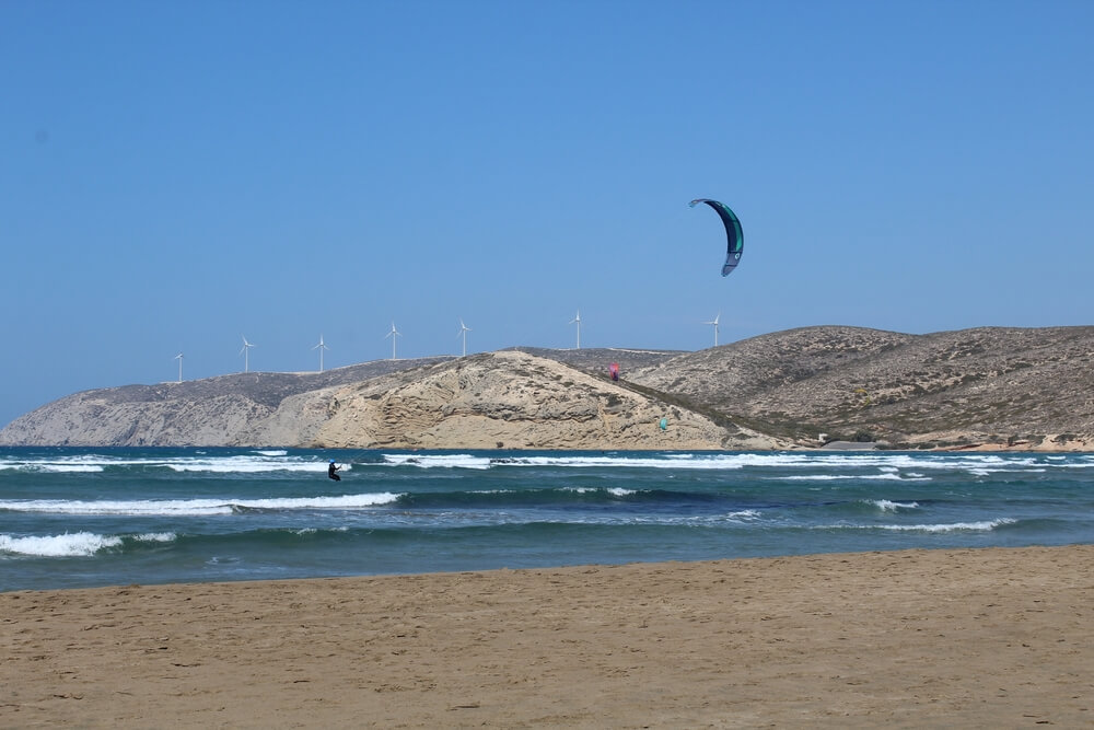 Windsurfing na pláži Prasonisi