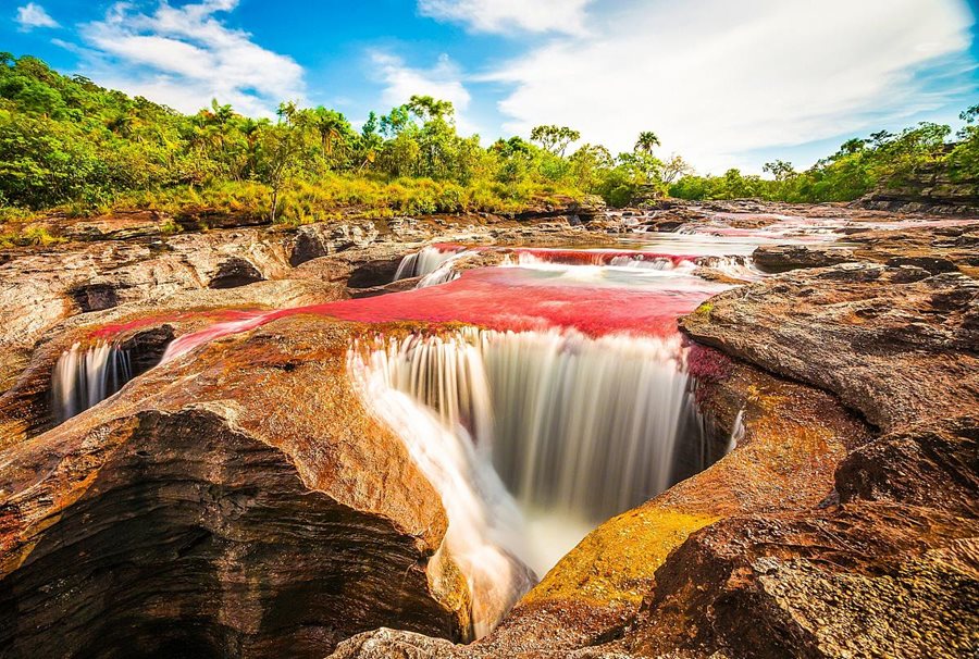 Kolumbie, barevná řeka Kolumbie, barevná řeka